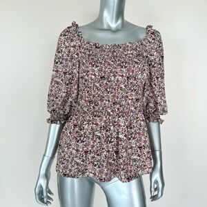 Max Studio women floral print blouse size L